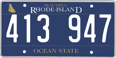 RI license plate 413947