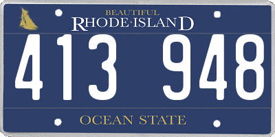 RI license plate 413948