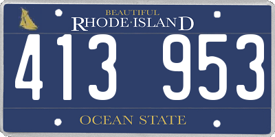 RI license plate 413953