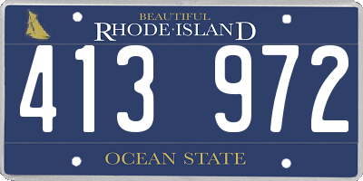 RI license plate 413972
