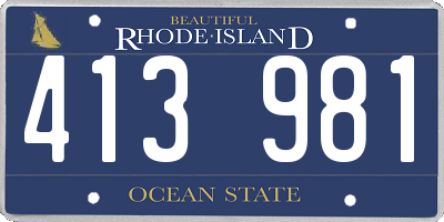 RI license plate 413981