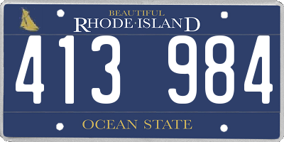 RI license plate 413984