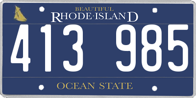 RI license plate 413985
