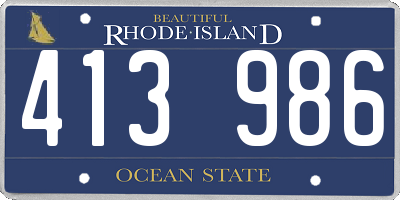 RI license plate 413986