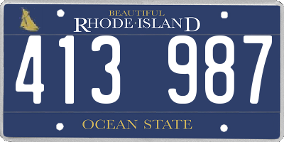 RI license plate 413987