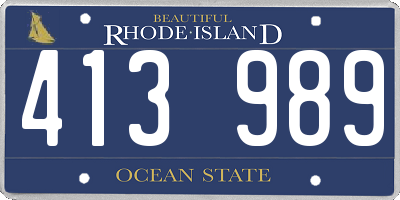 RI license plate 413989