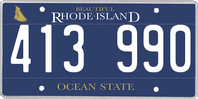RI license plate 413990