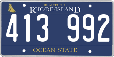 RI license plate 413992
