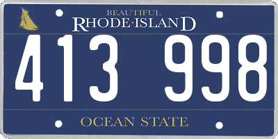 RI license plate 413998