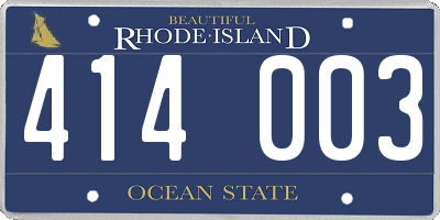 RI license plate 414003