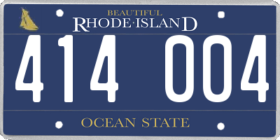 RI license plate 414004