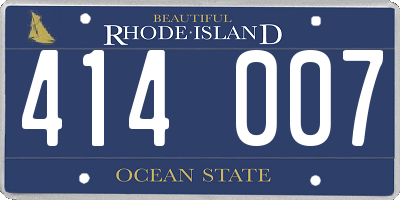 RI license plate 414007