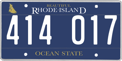 RI license plate 414017