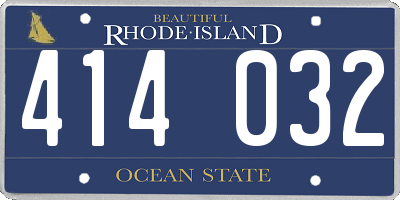 RI license plate 414032