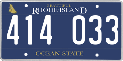 RI license plate 414033