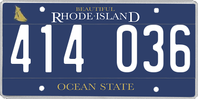 RI license plate 414036