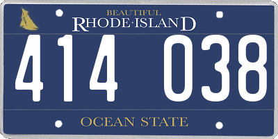 RI license plate 414038