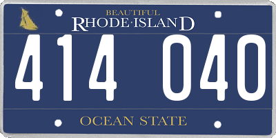 RI license plate 414040