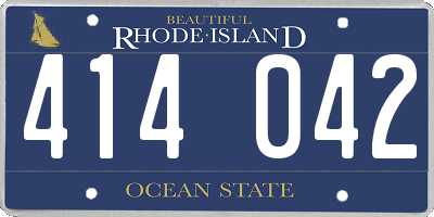 RI license plate 414042