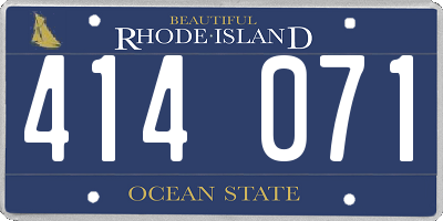 RI license plate 414071
