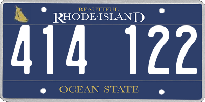 RI license plate 414122