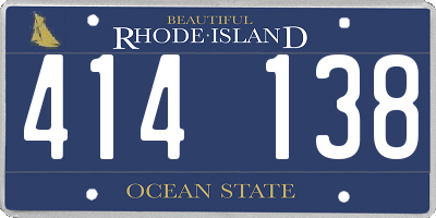 RI license plate 414138