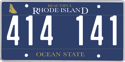 RI license plate 414141
