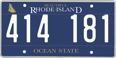 RI license plate 414181