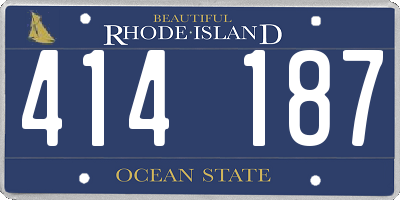 RI license plate 414187