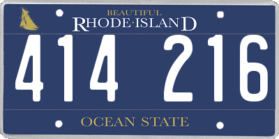 RI license plate 414216