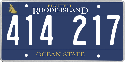 RI license plate 414217