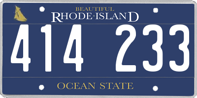 RI license plate 414233