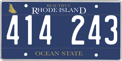 RI license plate 414243