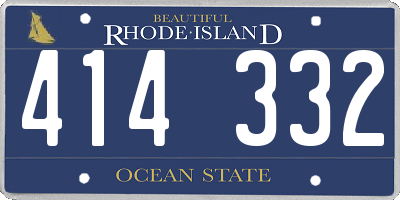 RI license plate 414332