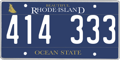 RI license plate 414333