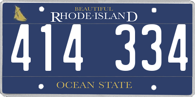 RI license plate 414334