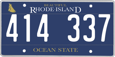 RI license plate 414337