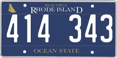 RI license plate 414343