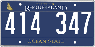 RI license plate 414347
