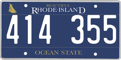 RI license plate 414355
