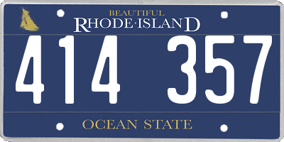 RI license plate 414357