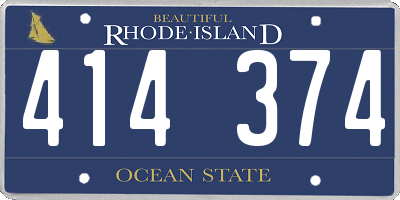 RI license plate 414374