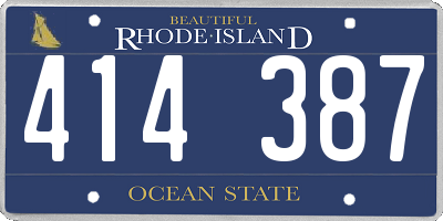 RI license plate 414387