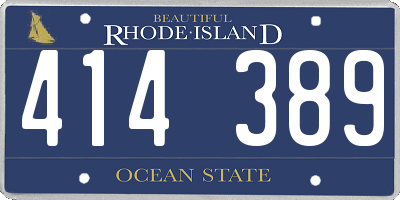 RI license plate 414389