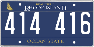 RI license plate 414416