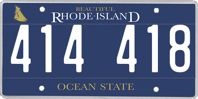 RI license plate 414418
