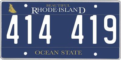 RI license plate 414419