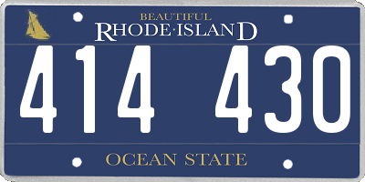 RI license plate 414430