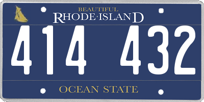RI license plate 414432