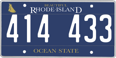 RI license plate 414433
